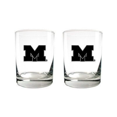 NCAA Michigan Wolverines Stealth 16oz. Glass Set 2pk