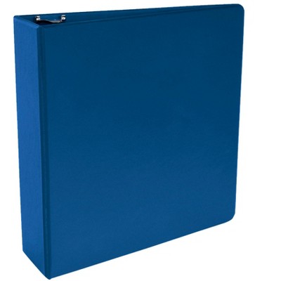 School Smart D Ring Binder, Polypropylene, 3 Inches, Blue