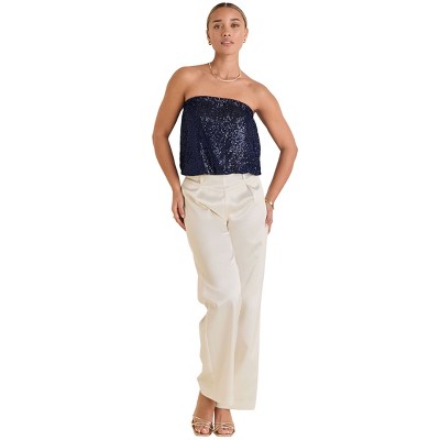 VENUS Womens Shiny Satin Pant
