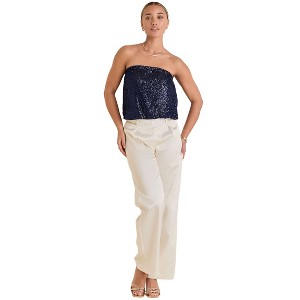 VENUS Womens Shiny Satin Pant - 1 of 4
