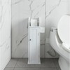 Basicwise White Freestanding Bathroom Toilet Paper Roll with Storage and Extra Slot For Tissue Roll - 2 of 4