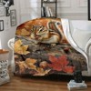 Lomsoe Fall Chipmunk Print Flannel Blanket - All Seasons Soft and Warm Throw Blanket for Bed, Napping, Camping, Travel, Office - 3 of 4