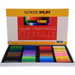 School Smart Square Chalk Pastels, Assorted Colors, set of 48