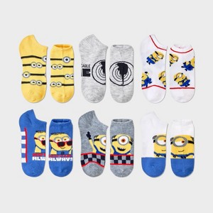 Boys' Despicable Me Minions 6pk Socks - Yellow - 1 of 3