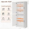 Tall Kitchen Pantry Cabinet, Storage Cabinet with Doors and Adjustable Shelves, Freestanding Large Utility Storage Cupboard for Dining Room - 3 of 4