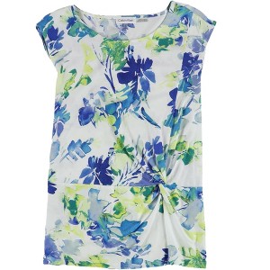 Calvin Klein Womens Floral Peasant Blouse - 1 of 2