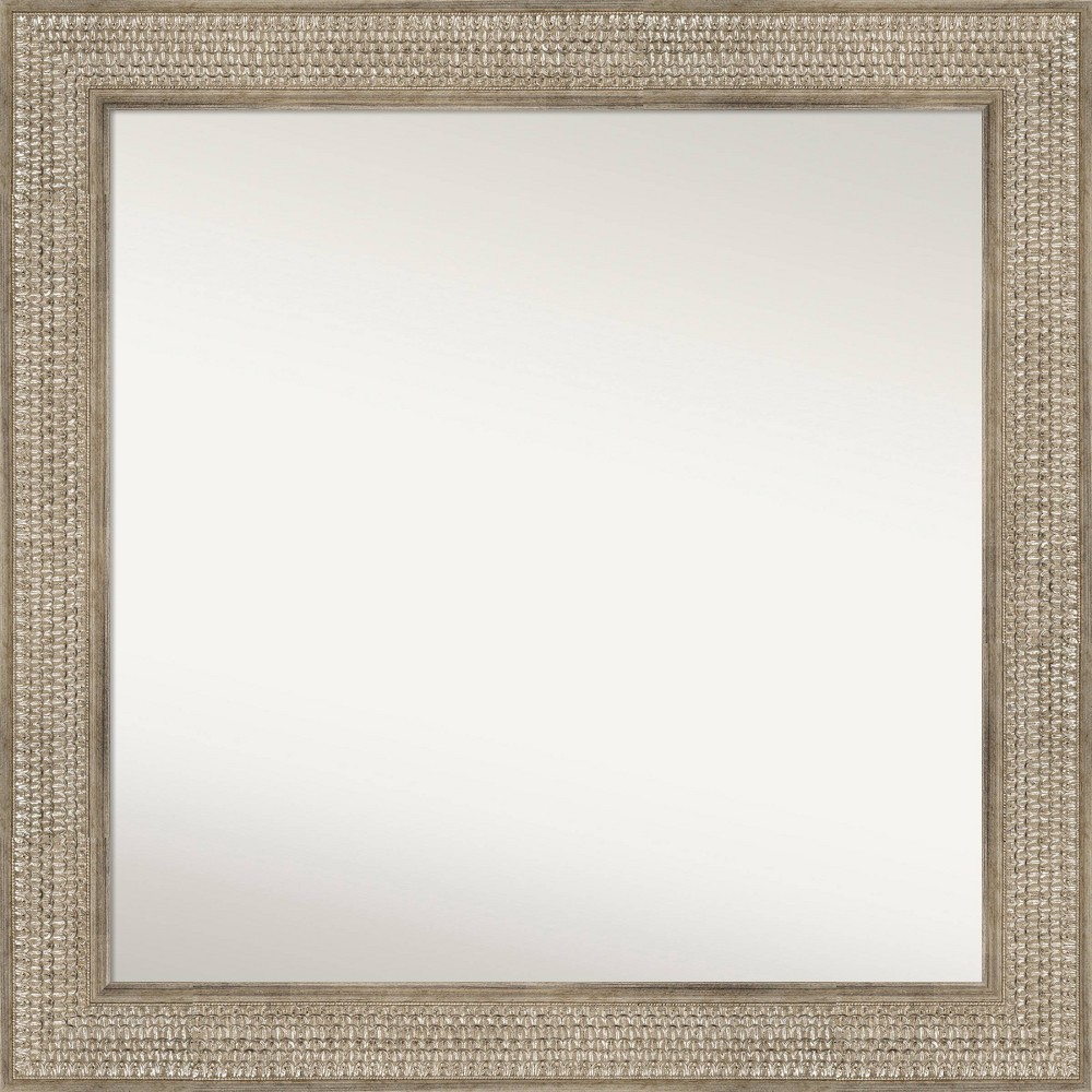 Photos - Wall Mirror 32" x 32" Non-Beveled Trellis Silver Wood  - Amanti Art