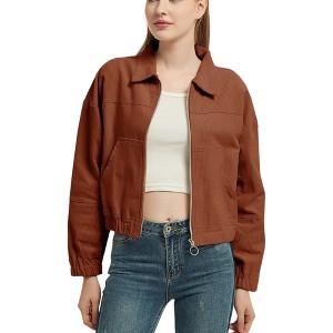 Anna-Kaci Women's Long Sleeve Corduroy Short Jacket Outerwear - 1 of 4