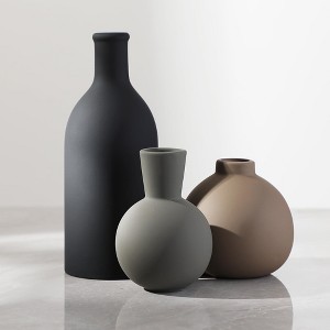 Aoibox Ceramic Vase Set of 3, Rustic Farmhouse Decor Pottery Vases for Bouquet Pampas Grass Dried Fresh Flowers, Living Room, Kitchen, Bedroom, etc. - 1 of 4