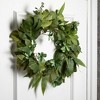 Sullivans Artificial 24" Multi Leaf Wreath, Green - 3 of 4