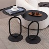 VYNXARIA Black Lantern-Style Coffee Tables Set of 2 for Small Spaces - 2 of 4