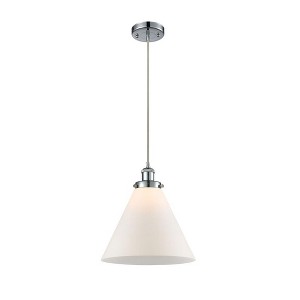 Cone - 1 Light Cord Hung Mini Pendant In Industrial Style-10 Inches Tall and 12 Inches Wide - 1 of 1