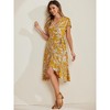 Allegra K Women's Tie Waist Beach Tropical Floral Printed Midi Wrap Dress - 3 of 4