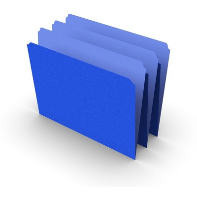 HITOUCH BUSINESS SERVICES File Folders Straight Cut Letter Size Blue 100/Box TR509679/509679