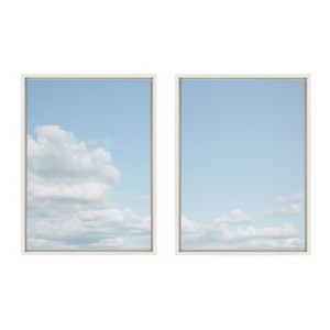 Kate and Laurel Sylvie Soft and Fluffy Clouds Framed Canvas by Stephanie Klatt, 2 Piece 18x24, White - 1 of 4