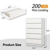 Sandinrayli 5 Drawer Dresser, White Tall Dresser for Bedroom Wooden Tall Closet Drawers, White - 3 of 4