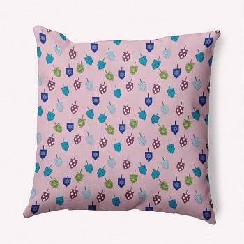 16"x16" Dreidel Pattern Square Throw Pillow Light Pink - e by design