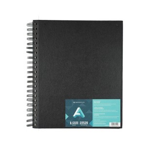 Art Alternatives 8.5"x11" Spiral-Bound Sketch Book: Hard Cover, Plain Paper, Spiral Art Notebook, 162 Pages, All Ages - 1 of 4