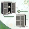 Costway Outdoor Potting Bench Table, Garden Storage Cabinet with Metal Tabletop - 4 of 4