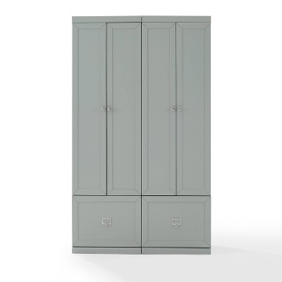 Gray Freestanding 2-Piece Entryway Set with Adjustable Shelving