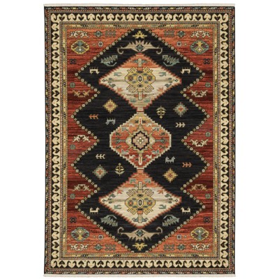 Oriental Weavers Lilihan 051K6 Charcoal/ Multi Indoor Area Rug - 5'3" x 7'6"