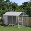 vidaXL Outdoor Dog Kennel Silver Galvanized steel 6.6 x 19.7 x 8.2 ft - 2 of 4
