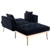 CAINAS 3-in-1 Convertible Accent Chair Bed with Adjustable Back&2 Pillows,Luxury Velvet Armchair Chaise Lounge for Living Room&Bedroom - 2 of 4