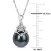 EVERLY JEWELRY | 14K White Gold 9-10mm Black Tahitian Cultured Pearl & Diamond Accent Pendant with Chain - 17 inch - 4 of 4