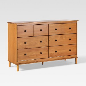Saracina Home Stiva Classic Mid Century Modern Horizontal 6 Drawer Dresser Caramel - 1 of 4