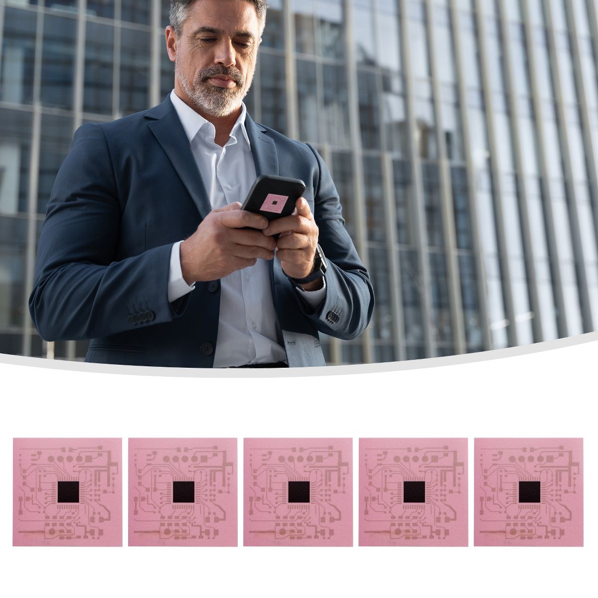 Unique Bargains Square Cell Phone Booster Pink 5pcs - thumbnail 6