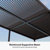Purple Leaf Louvered Pergola with Retractable Roof, Adjustable Aluminum Hardtop Gazebo for Patio - 4 of 4