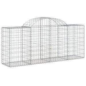 vidaXL Gabion Basket Silver Galvanized iron 78.7 x 19.7 in Durable - 78.7" x 19.7" x 31.5"/39.4" - 1 of 4