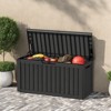 Naysaye Deck Boxes, 80 Gal Outdoor Storage Deck Box, Small Patio Storage Bin for Garden Tools, Black, 46.26"*18.7"*23.23" - 4 of 4
