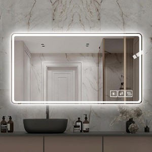 48x32" LED Bathroom Mirror: 3 Colors, 5-Level Dimmable, Anti-Fog, Wall Mounted, Horizontal/Vertical - 1 of 4