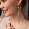 Pearl Earrings for Women, for Wedding, Bow Stud Jewelry as Christmas Gifts Statement Silver as Boho Prom Accessorie - 3 of 4