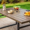 7pc Patio Dining Set with Faux Wood Rectangular Table with Umbrella Hole & Folding Reclining Chairs - Captiva Designs - 3 of 4