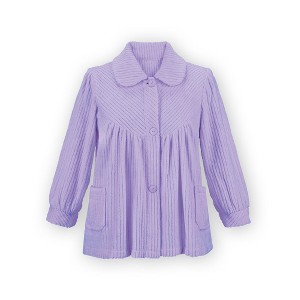 Collections Etc Soft Fleece Button Down Night Shirt with Pockets - Comfy Flattering Fit Over Pajamas or Nightgown - 1 of 4