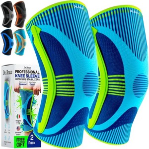 DR. BRACE® ELITE Knee Braces for Knee Pain, Compression Knee Sleeve with Side Stabilizers - 2 Pack - 1 of 4