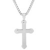 Steeltime 24" Men's stainless steel Lord's prayer double cross pendant - 2 of 4