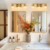 POWLIG 21.65-in 3-Light Gold Bathroom Vanity Light with Clear Glass Shades, Bulbs not Included - 2 of 4