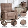 FONTOI Large Size Accent Chair with Dual Side Pockets&Hidden Cup Holders, Recliner Chair with Comfortable Back&Arms, Brown, 36.62"*42.13"*40.56" - 2 of 4