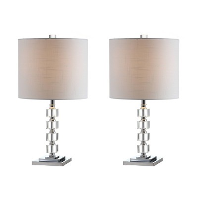 22" (Set of 2) Barnard Crystal/Metal Table Lamp (Includes LED Light Bulb) Clear - JONATHAN Y