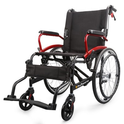 Wheelchairs for Adults,self-propelled Transport Chair,Foldable and Portable Travel Wheelchair,Lightweight Transfer Wheelchairs(Red）
