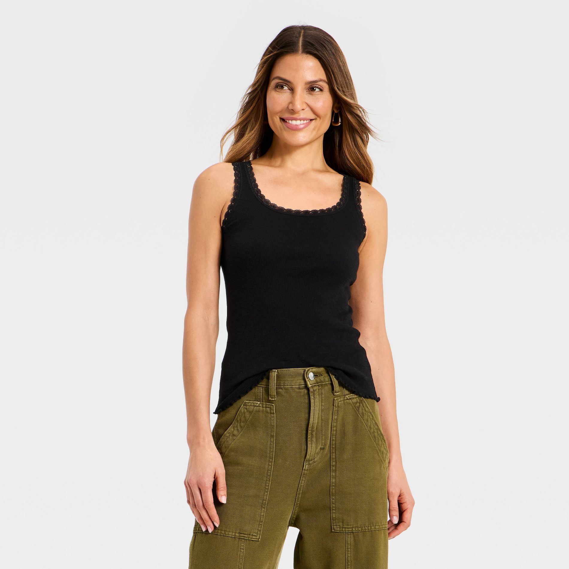 Women's Rib Lace Tank Top - Universal Thread™