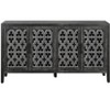 Okak Country Style 4-Door Sideboard Buffet Cabinet, Wooden TV Cabinet with Hollow Door for Kitchen Dining/Living Room Hallway - 3 of 4
