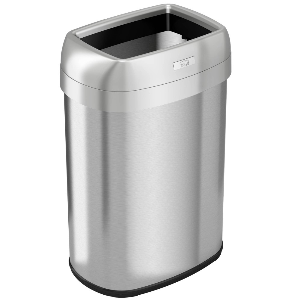 Photos - Waste Bin halo quality 13gal Oval Top Stainless Steel Trash Can and Recycle Bin with