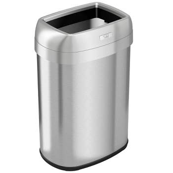 halo quality 13gal Oval Top Stainless Steel Trash Can and Recycle Bin with Dual Deodorizer