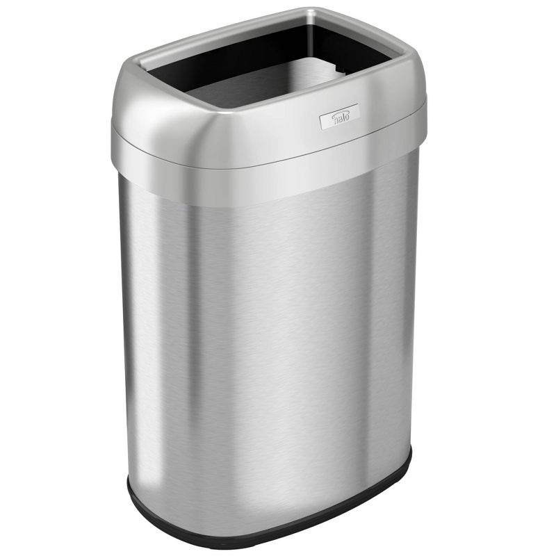 halo quality 13gal Oval Top Stainless Steel Trash Can and Recycle Bin with Dual Deodorizer, 1 of 7