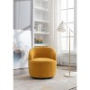 Ridstar Yellow Teddy Fabric Swivel Accent Armchair Barrel Chair With Powder Coating Metal Ring - 2 of 4