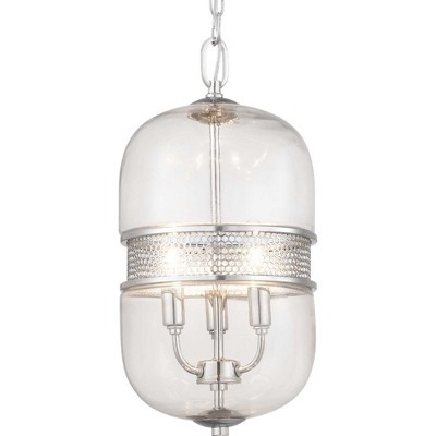 Cayce Polished Chrome Glass 3-Light Pendant